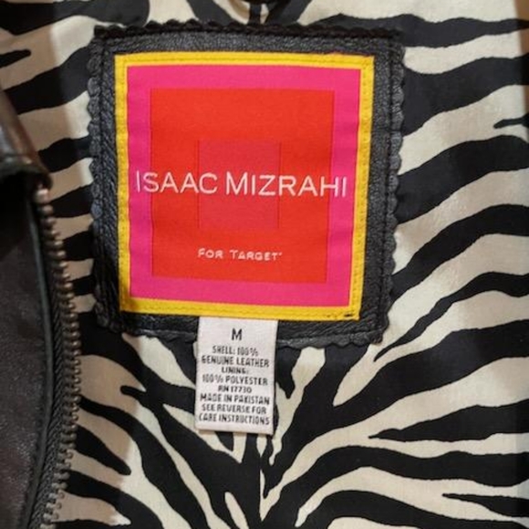 Black leather jacket with zebra lining - Picture 2 of 5